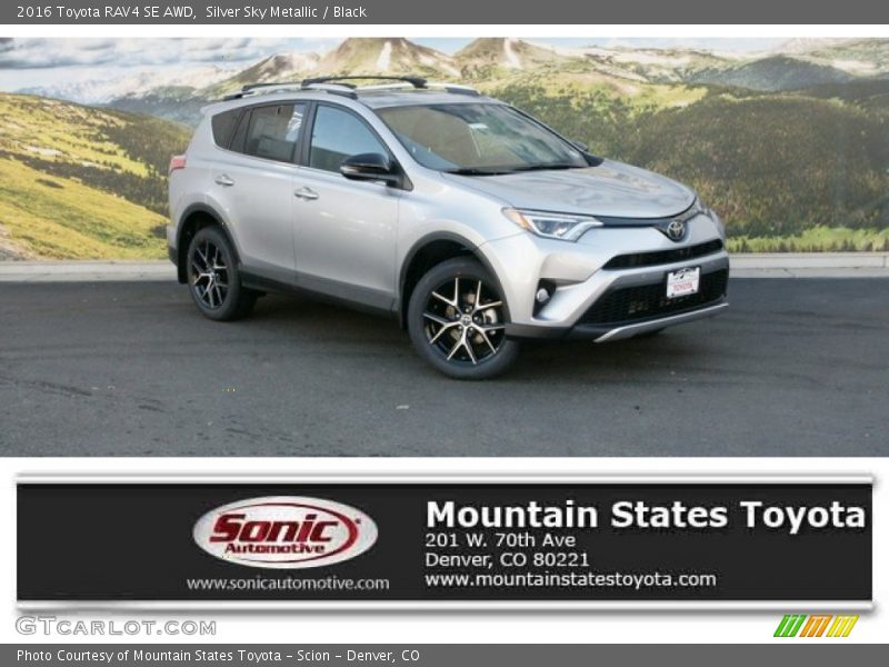 Silver Sky Metallic / Black 2016 Toyota RAV4 SE AWD