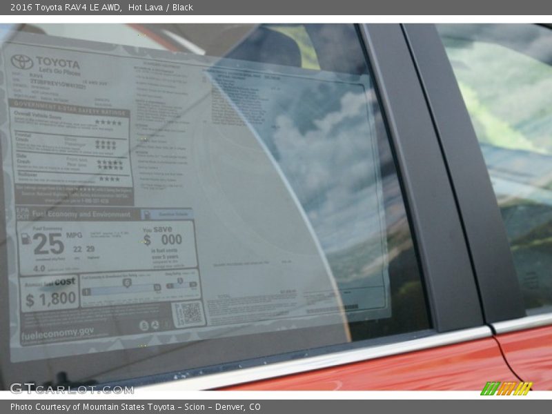Hot Lava / Black 2016 Toyota RAV4 LE AWD