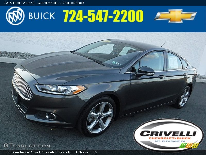 Guard Metallic / Charcoal Black 2015 Ford Fusion SE