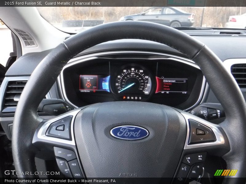 Guard Metallic / Charcoal Black 2015 Ford Fusion SE