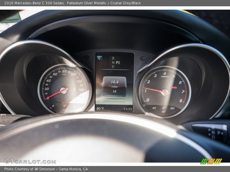 Palladium Silver Metallic / Crystal Grey/Black 2016 Mercedes-Benz C 300 Sedan