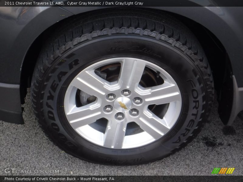 Cyber Gray Metallic / Dark Gray/Light Gray 2011 Chevrolet Traverse LT AWD