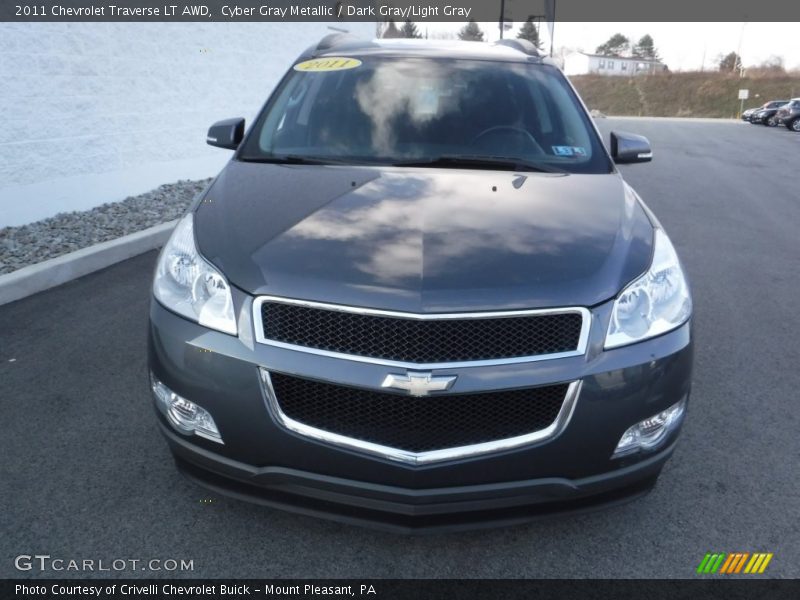 Cyber Gray Metallic / Dark Gray/Light Gray 2011 Chevrolet Traverse LT AWD