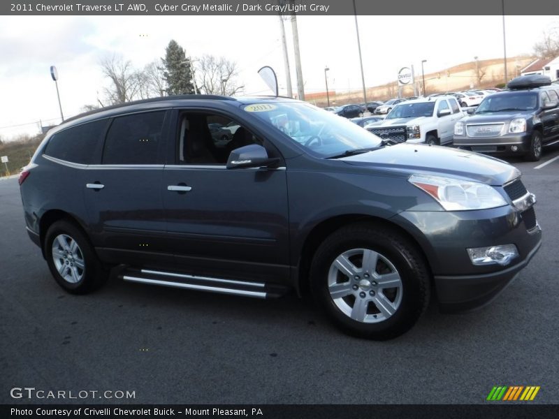 Cyber Gray Metallic / Dark Gray/Light Gray 2011 Chevrolet Traverse LT AWD