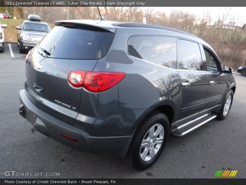 Cyber Gray Metallic / Dark Gray/Light Gray 2011 Chevrolet Traverse LT AWD