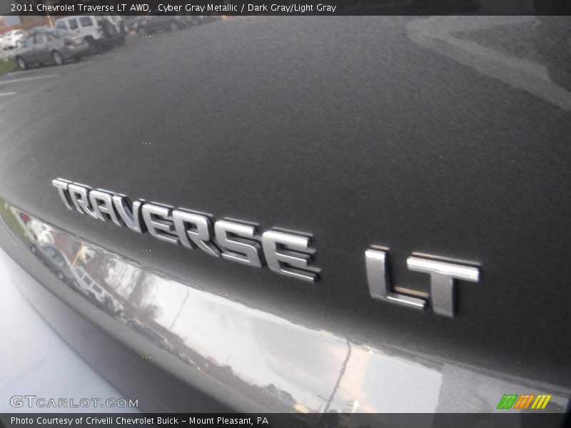 Cyber Gray Metallic / Dark Gray/Light Gray 2011 Chevrolet Traverse LT AWD