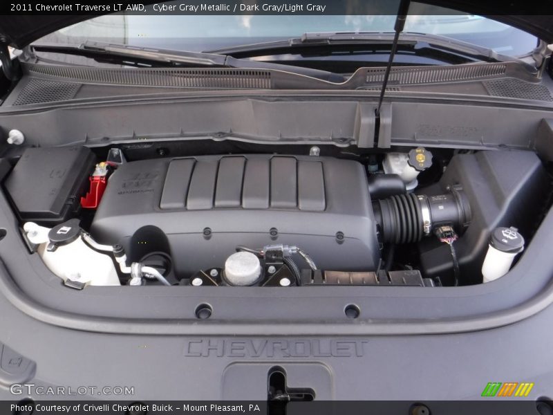 Cyber Gray Metallic / Dark Gray/Light Gray 2011 Chevrolet Traverse LT AWD