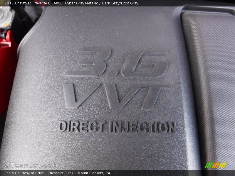 Cyber Gray Metallic / Dark Gray/Light Gray 2011 Chevrolet Traverse LT AWD