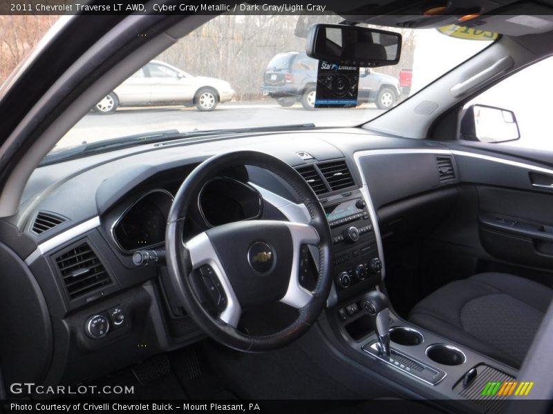 Cyber Gray Metallic / Dark Gray/Light Gray 2011 Chevrolet Traverse LT AWD