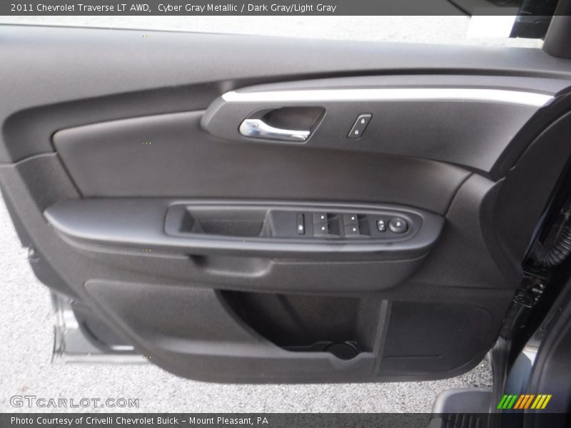 Cyber Gray Metallic / Dark Gray/Light Gray 2011 Chevrolet Traverse LT AWD