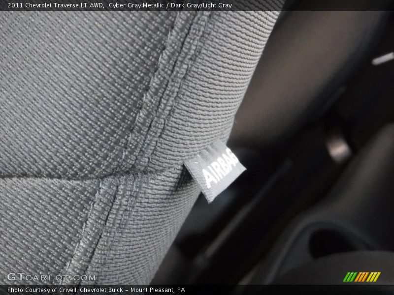 Cyber Gray Metallic / Dark Gray/Light Gray 2011 Chevrolet Traverse LT AWD