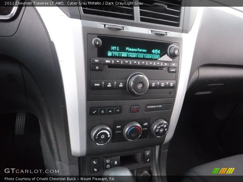 Cyber Gray Metallic / Dark Gray/Light Gray 2011 Chevrolet Traverse LT AWD