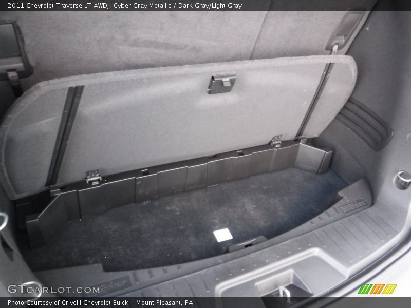 Cyber Gray Metallic / Dark Gray/Light Gray 2011 Chevrolet Traverse LT AWD