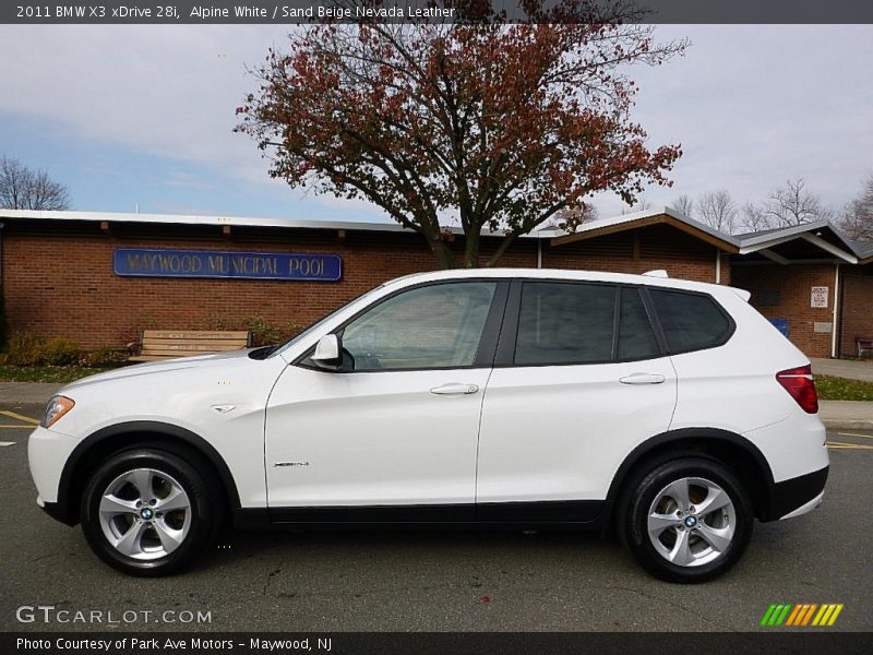 Alpine White / Sand Beige Nevada Leather 2011 BMW X3 xDrive 28i