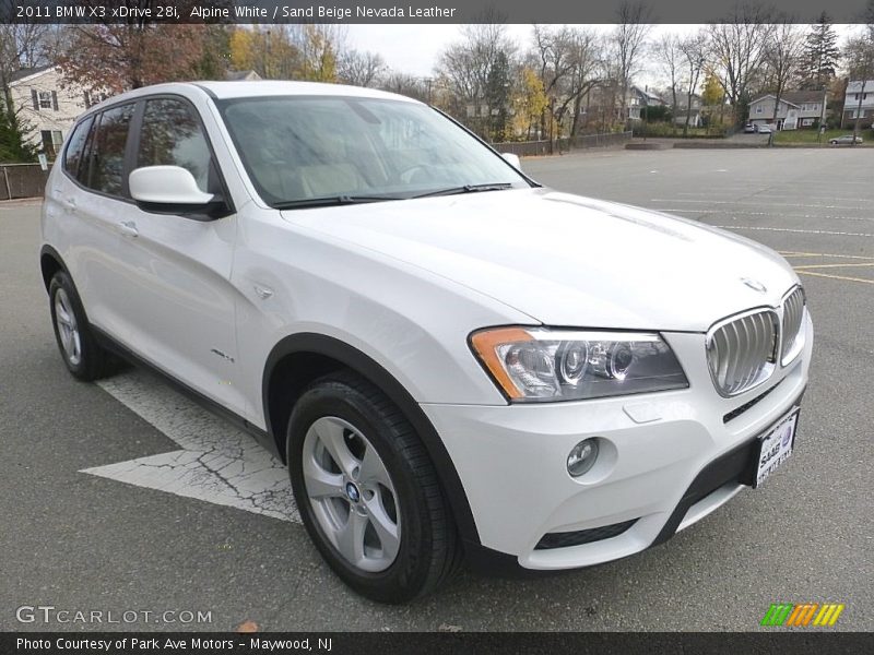 Alpine White / Sand Beige Nevada Leather 2011 BMW X3 xDrive 28i