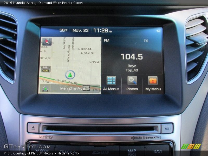 Navigation of 2016 Azera 