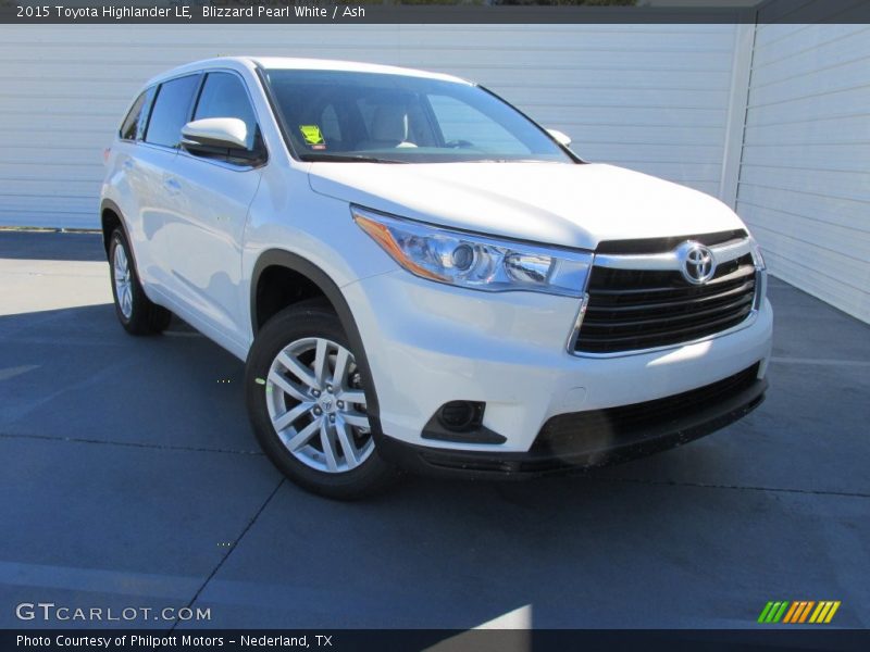 Blizzard Pearl White / Ash 2015 Toyota Highlander LE