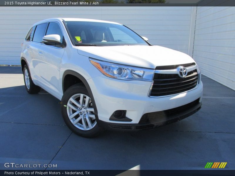 Blizzard Pearl White / Ash 2015 Toyota Highlander LE