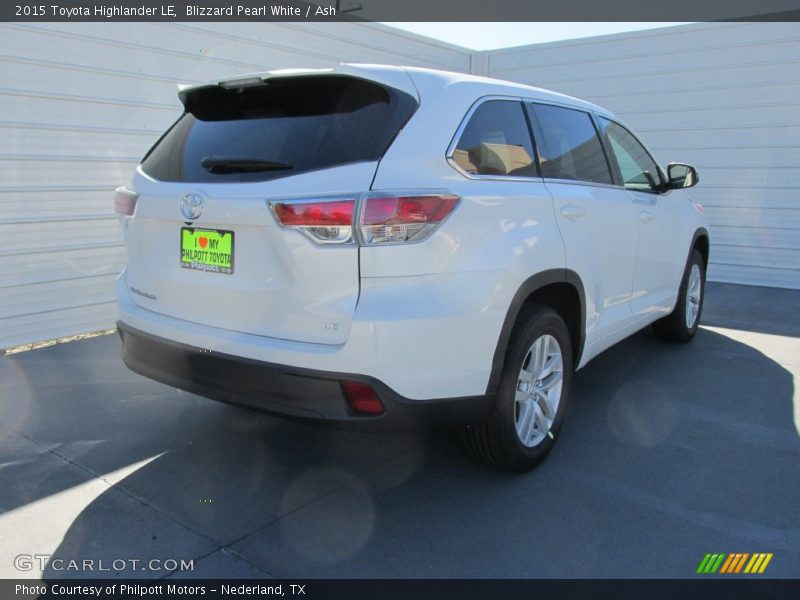 Blizzard Pearl White / Ash 2015 Toyota Highlander LE
