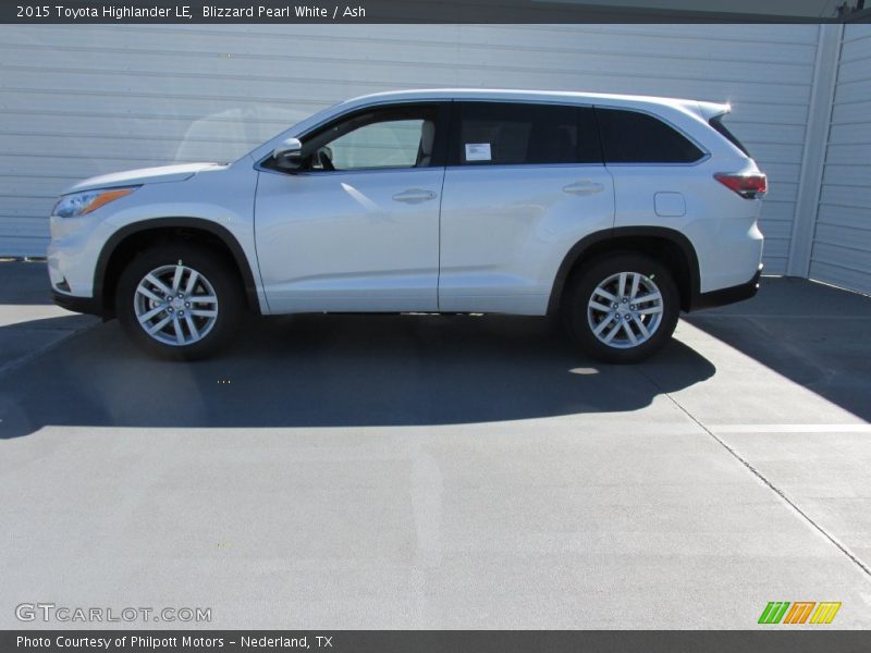 Blizzard Pearl White / Ash 2015 Toyota Highlander LE