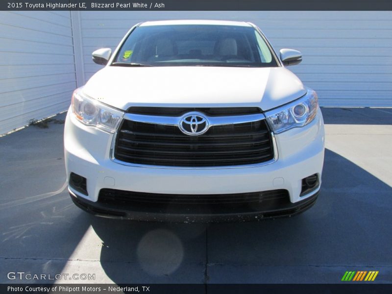 Blizzard Pearl White / Ash 2015 Toyota Highlander LE