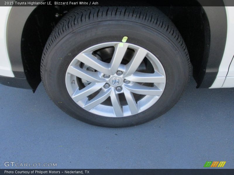 Blizzard Pearl White / Ash 2015 Toyota Highlander LE