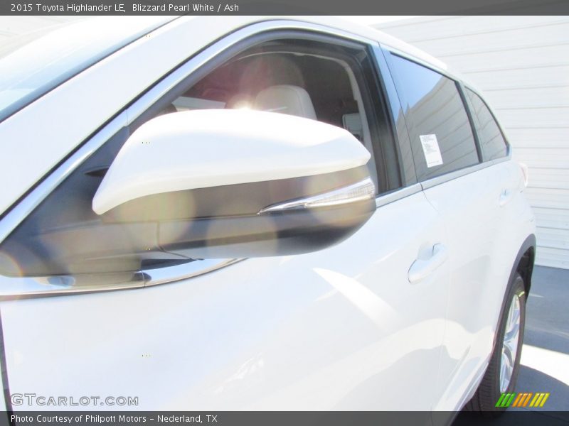 Blizzard Pearl White / Ash 2015 Toyota Highlander LE