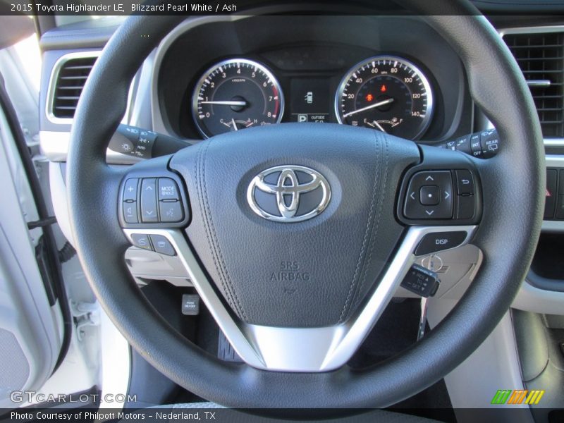 Blizzard Pearl White / Ash 2015 Toyota Highlander LE
