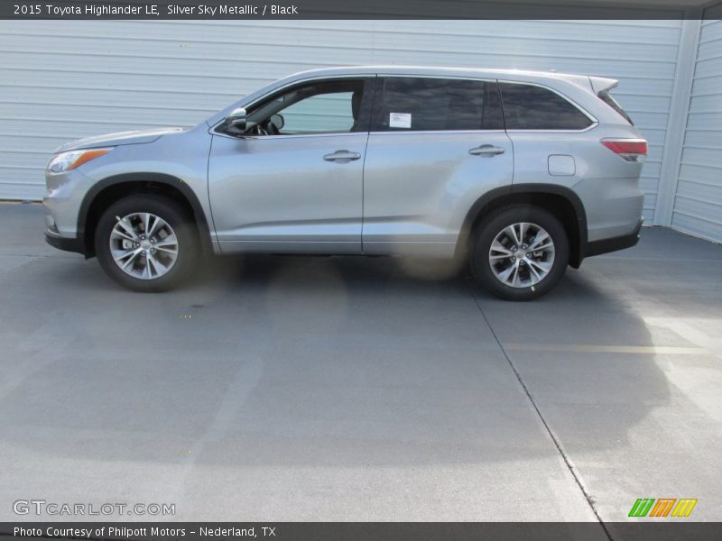 Silver Sky Metallic / Black 2015 Toyota Highlander LE