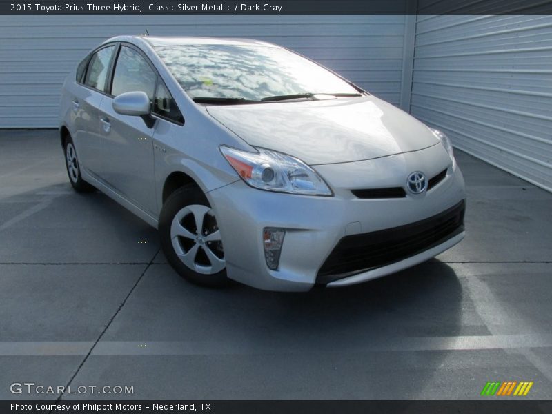 Classic Silver Metallic / Dark Gray 2015 Toyota Prius Three Hybrid