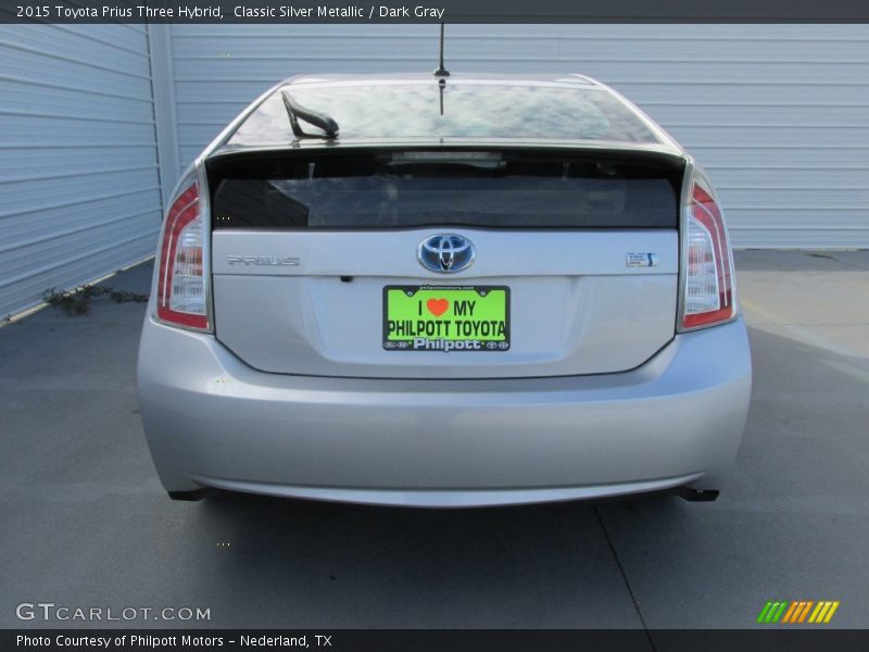 Classic Silver Metallic / Dark Gray 2015 Toyota Prius Three Hybrid