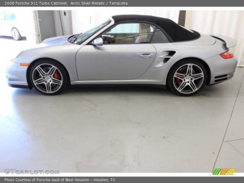 Arctic Silver Metallic / Terracotta 2008 Porsche 911 Turbo Cabriolet