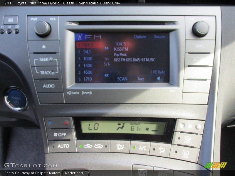 Classic Silver Metallic / Dark Gray 2015 Toyota Prius Three Hybrid