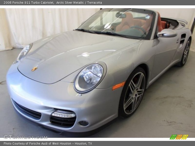 Arctic Silver Metallic / Terracotta 2008 Porsche 911 Turbo Cabriolet