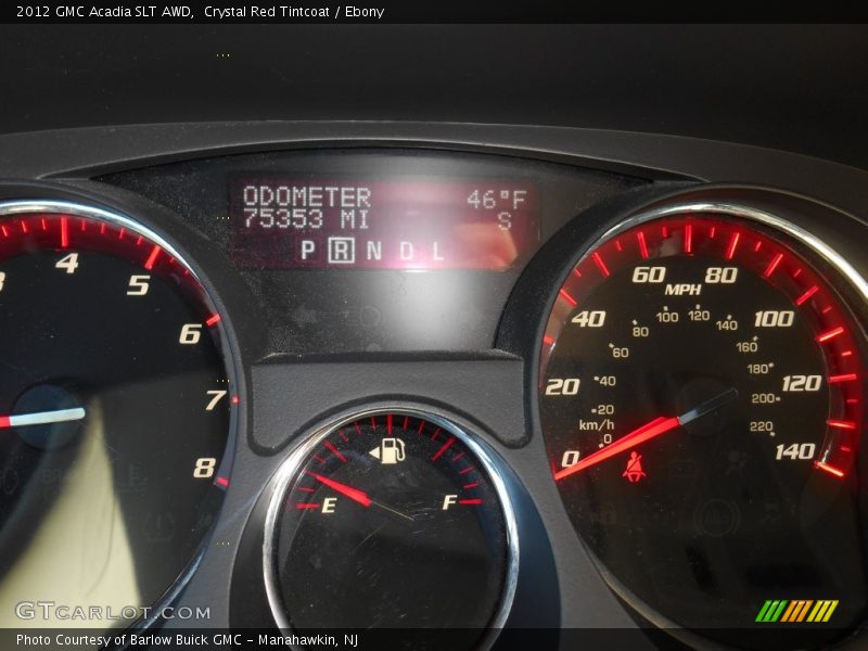 Crystal Red Tintcoat / Ebony 2012 GMC Acadia SLT AWD