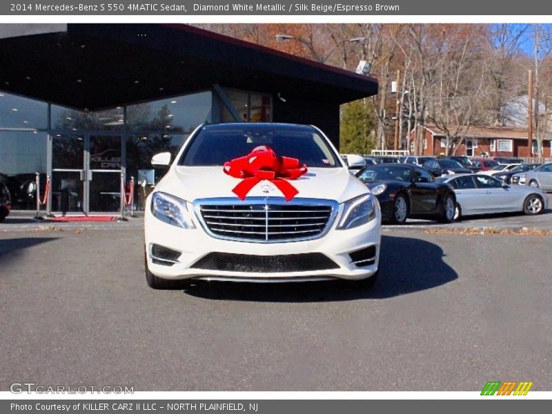 Diamond White Metallic / Silk Beige/Espresso Brown 2014 Mercedes-Benz S 550 4MATIC Sedan