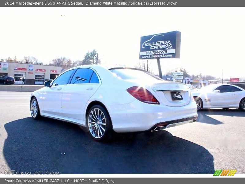 Diamond White Metallic / Silk Beige/Espresso Brown 2014 Mercedes-Benz S 550 4MATIC Sedan