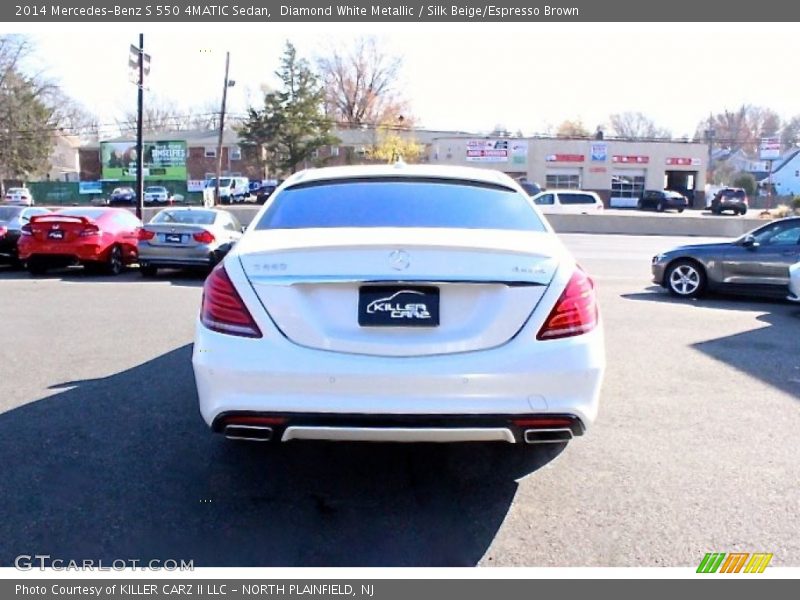 Diamond White Metallic / Silk Beige/Espresso Brown 2014 Mercedes-Benz S 550 4MATIC Sedan