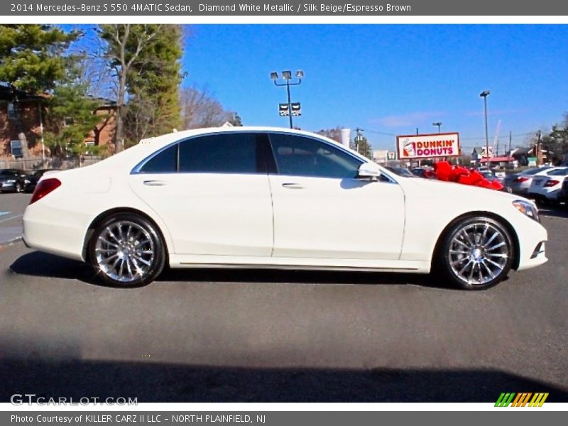 Diamond White Metallic / Silk Beige/Espresso Brown 2014 Mercedes-Benz S 550 4MATIC Sedan