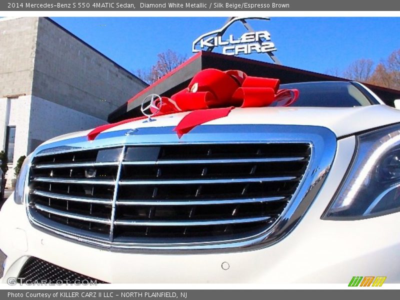 Diamond White Metallic / Silk Beige/Espresso Brown 2014 Mercedes-Benz S 550 4MATIC Sedan