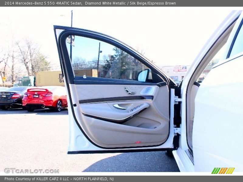 Diamond White Metallic / Silk Beige/Espresso Brown 2014 Mercedes-Benz S 550 4MATIC Sedan