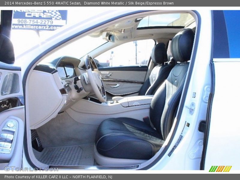Diamond White Metallic / Silk Beige/Espresso Brown 2014 Mercedes-Benz S 550 4MATIC Sedan