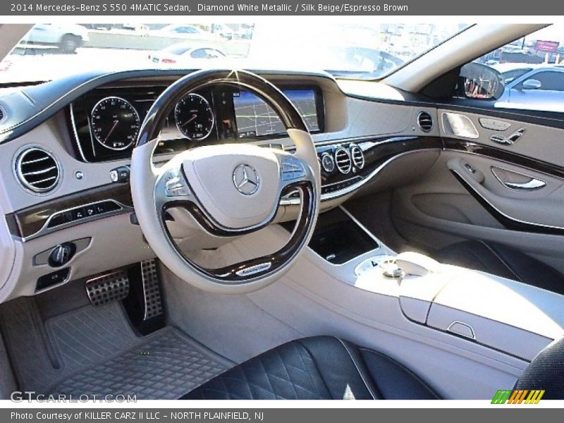 Diamond White Metallic / Silk Beige/Espresso Brown 2014 Mercedes-Benz S 550 4MATIC Sedan
