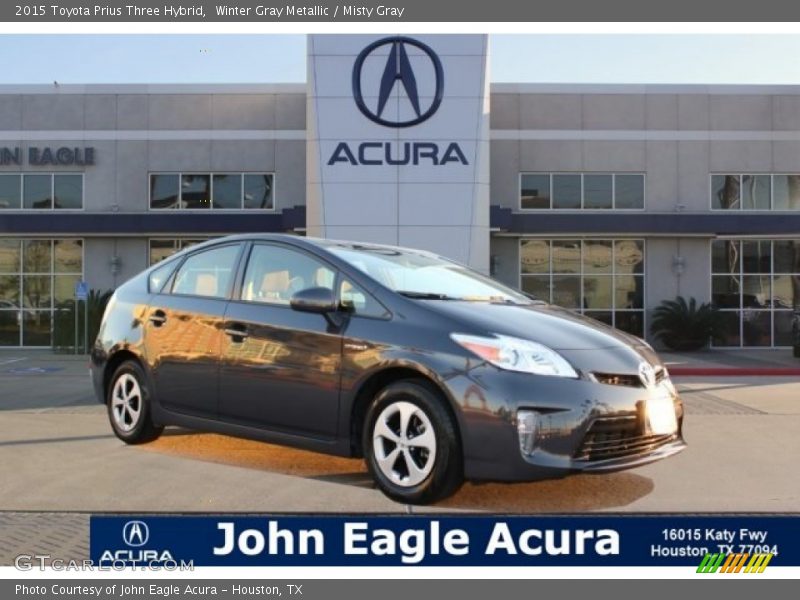 Winter Gray Metallic / Misty Gray 2015 Toyota Prius Three Hybrid