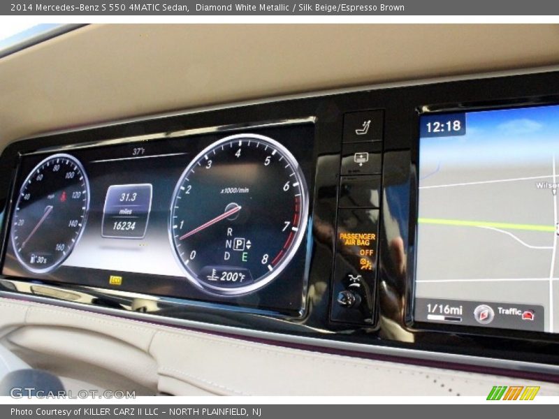 Diamond White Metallic / Silk Beige/Espresso Brown 2014 Mercedes-Benz S 550 4MATIC Sedan