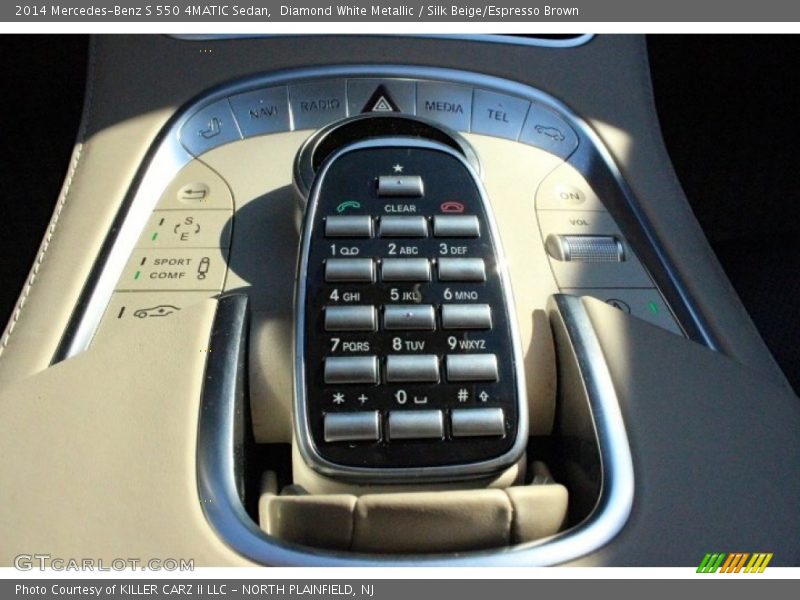 Diamond White Metallic / Silk Beige/Espresso Brown 2014 Mercedes-Benz S 550 4MATIC Sedan