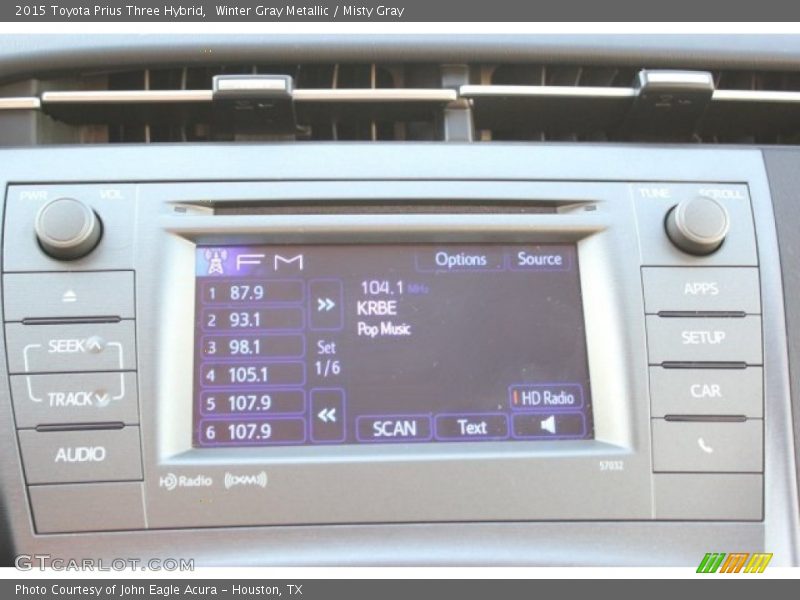 Winter Gray Metallic / Misty Gray 2015 Toyota Prius Three Hybrid
