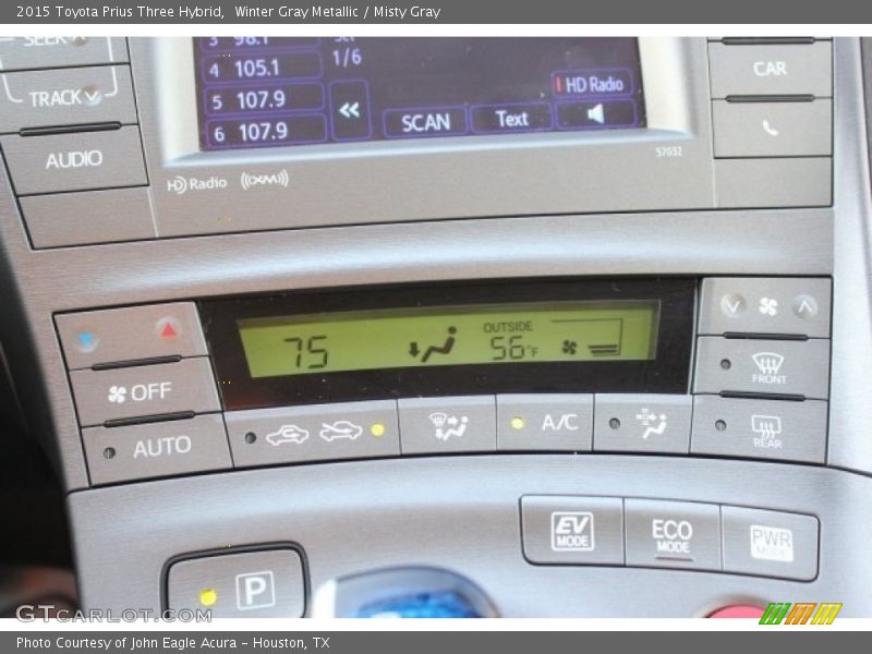 Winter Gray Metallic / Misty Gray 2015 Toyota Prius Three Hybrid