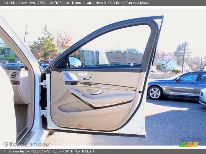 Diamond White Metallic / Silk Beige/Espresso Brown 2014 Mercedes-Benz S 550 4MATIC Sedan