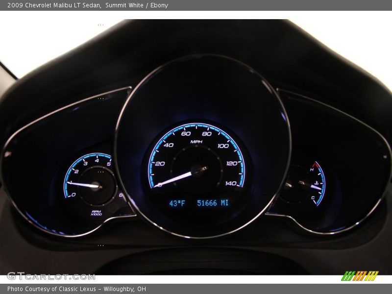 Summit White / Ebony 2009 Chevrolet Malibu LT Sedan